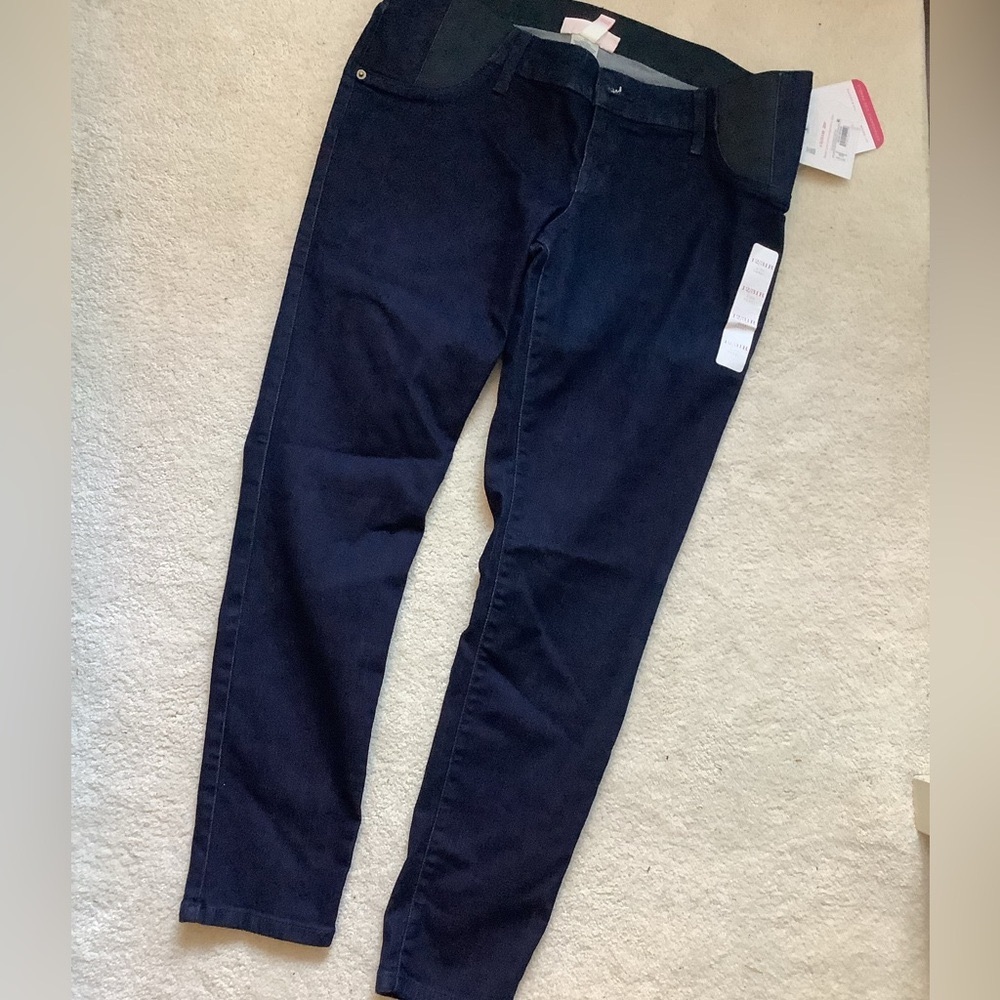 NWT Isabel Maternity Dark Wash Skinny Jeans Stretch 12